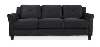 Hartford Curved Arm Sofa, Black As Is