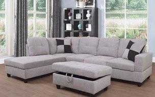 Andover Mills Russ Sectional Light Grey-Dirty, Rip On The Armrest-Ottoman Not Included 