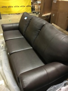 Dark Brown Leather Sofa 