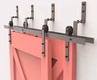 Homacer Straight Strap Barn Door Hardware Kit (ACER2857)5.5ft.
