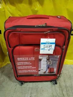 Delsey - 25" - Red Soft Sided - Breeze Lite - Spinner Luggage