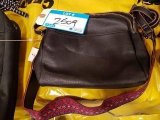 Design Lab - Ladies Leather/Cloth Purse - "AS-is" - Zipper