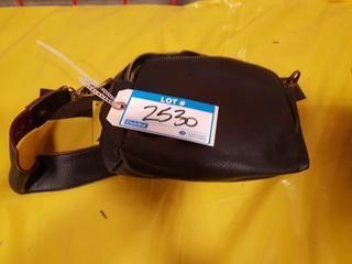Design Lab - Ladies Leather/Cloth Purse - "AS-is" - Zipper