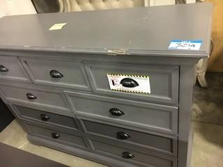 Dk Grey 9 Drawer Dresser - Chips on front and top