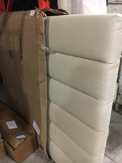 Josephs Upholstered Platform Bed - Cream Leather - Double