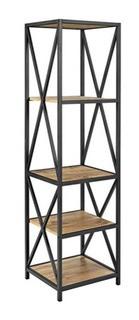 Walker Edison - Metal X Tower w/ Wood Shelves - Barnwood - BST18XMWBW