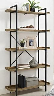 Walker Edison - 68" Urban Pipe Bookshelf - Barnwood - BS68UPBW