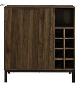 Walker Edison - 34" Wood Bar Cabinet w/Storage - DK Walnut - BU34COBCDW