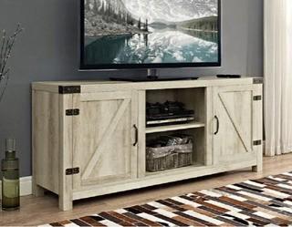 Walker Edison - 58" Barn Door TV Stand w/Side Doors - White Oak - W58BDSDWO