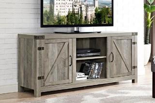 Walker Edison - 58" Barn Door TV Stand w/Side Doors - Grey Wash - W58BDSDGW
