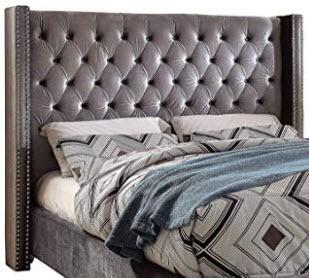 Meridian Furniture - 602 King Aiden Grey Headboard