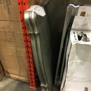 4'x8' Dining Table Top w/ (2) 21" Extable Insert Leafs - Washed Dk Grey, Some Scratches-As Is