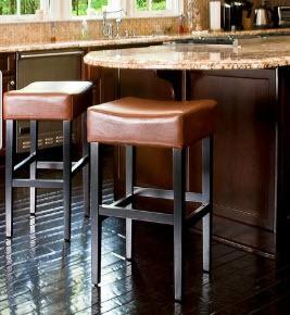 Hazelnut 30-inch Leather Backless Barstools (Set of 2) by Christopher Knight Home