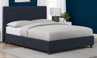 Dorel UPH Bed - Queen Linen Blue - 4108639