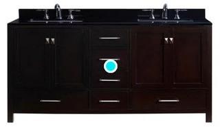 Virtuusa - Raishon 61 Double Bathroom Vanity Set with Mirror - Espresso