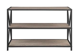 Walker Edison - 40" X-Frame Metal & Wood Media Bookshelf - Driftwood - BS40XMWAG