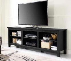 Walker Edison - 70" Essentials TV Stand - Blk - W70CSPBL