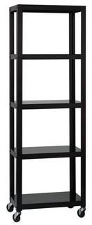Hirsh Industries Industrial Modern Mobile Etagere Bookcase (GZA1047_20382788) - Blk