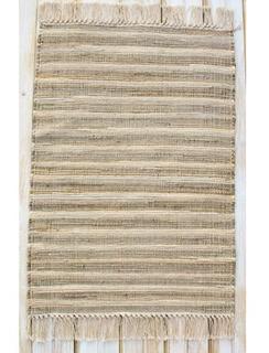CLM Bombay Sandshell Hand-Woven Cotton Area Rug Runner 2'4" x 7'