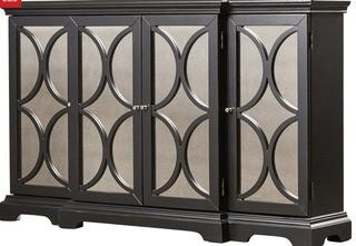 Achilles 4 Door Accent Cabinet - Missing Back leg - Blk - "AS-is"