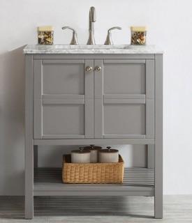 Zara 30 Single Bathroom Vanity Set - Grey w/white top