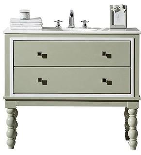 Legion Furniture WH6340 Wood Sink Vanity With Artificial Stone Top and Without Faucet, 40.5" - White