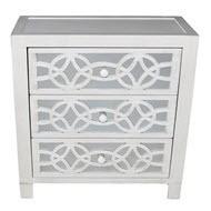28"H Glam Slam 3 Drawer Chest - Off White