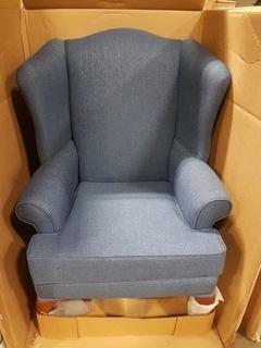 Upholstere High Wingback Arm Chair - Blue