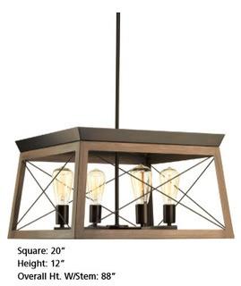 Briarwood 20 in. 4-Light Antique Bronze Chandelier