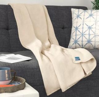 Latitude Run Skelly Heavyweight 100% Wool Blanket (LDER6099_24231216_24231217) Twin-Natural