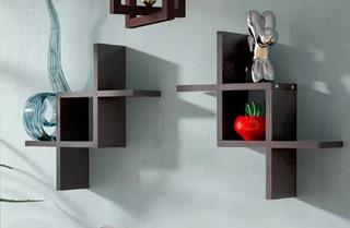 Brayden Studio Lydon Criss Cross Wall Shelf (BRSD4727) Black