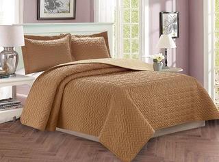 Celine Linen Luxury 3-Piece Bedspread Coverlet Majestic Design Quilted Set with Shams-King-Taupe
