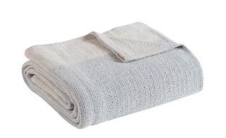 Ellison First Asia Allure Thermal Cotton Blanket (ESFA1074_20297638_20297641)Blue/Ceam,King