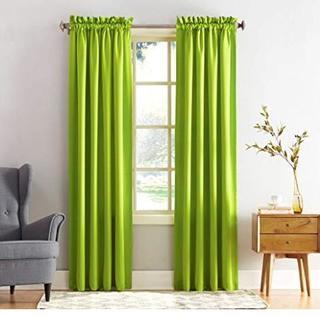 Wayfair Basics Wayfair Basics Solid Room Darkening Thermal Rod Pocket 2 Curtain Panels Lime, 54x63"