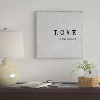 East Urban Home 'Love is the Answer' Textual Art on Canvas (EBHV1487_33356820)