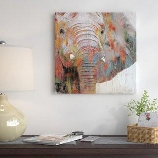 East Urban Home 'Paint Splash Elephant' Graphic Art Print on Canvas (UBNH9620_21714448)