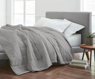 EcoPure Cotton Filled Blanket-Grey,Queen