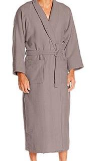 The Twillery Co. Whitman Superior Weave Cotton Waffle Bathrobe (HCY4736_18418137_18432368)Medium, Charcoal