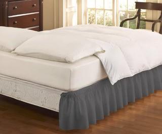 Alcott Hill Gearheart Wrap Around Solid Ruffled 140 Thread Count 15 Bed Skirt" (ACOT3850_21187415_21187421)Fits Queen and King, Charcoal