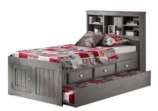 Double Mate's & Captain's Bed with Drawers and Twin Trundle-Minor Scratches And Chips-Not Assembled Mattress Included x2
