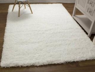 Harriet Bee Ambriz Microfiber Ultra Soft Shag White Area Rug 5x7.4'