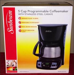 Sunbeam 5-Cup Programmable Coffeemaker with Stainless Steel Carafe Black