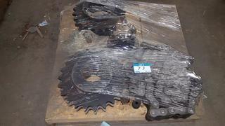 Lot of Assorted Gears and Chain