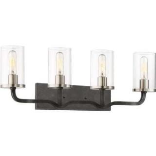 Nuvo Lighting Four Light Vanity Iron Black With Brushed Nickle Accents (60-6129)