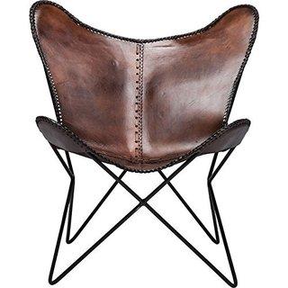 Chestnut Leather Butterfly Chair (H-1343)