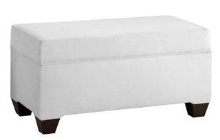 Skyline Furniture Storage Bench Velvet White (848VLVWHT)