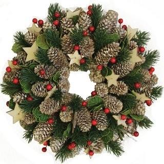 Three Wreaths w/Pinecones/Stars