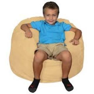Child Sized Plush Chair Beige