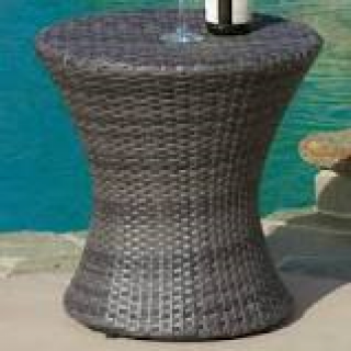 Round Wicker End Table Grey (53144.00GRY)