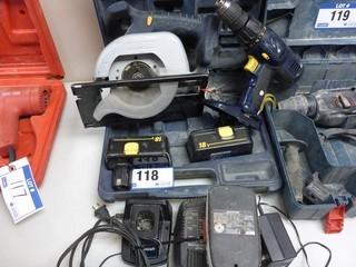 Lot of Mastercraft 18V Drill, Skilsaw And Charger